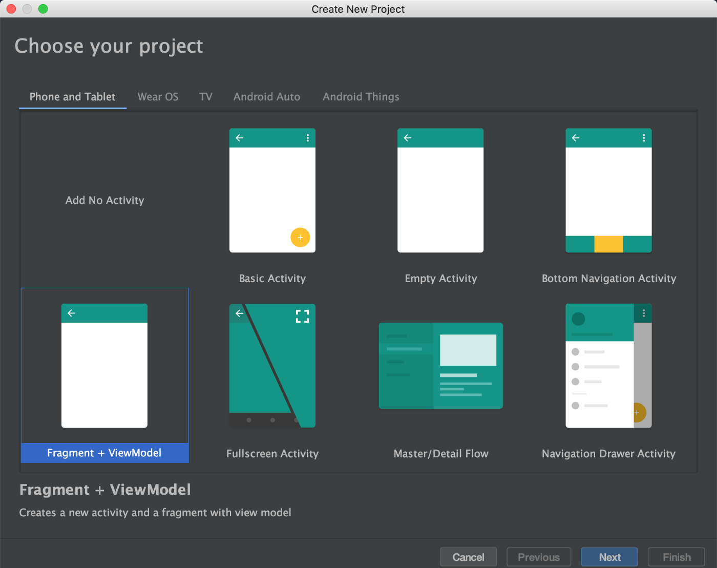 Android studio - choose project